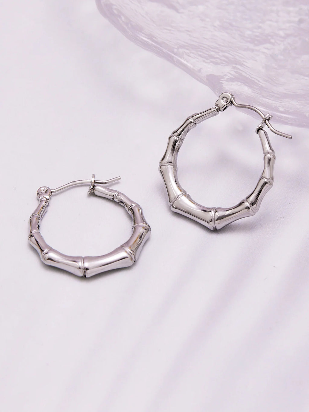 Bamboo Joint Hoop Earrings