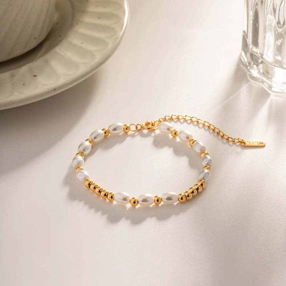 Aurelia Pearl Beaded Chain Bracelet