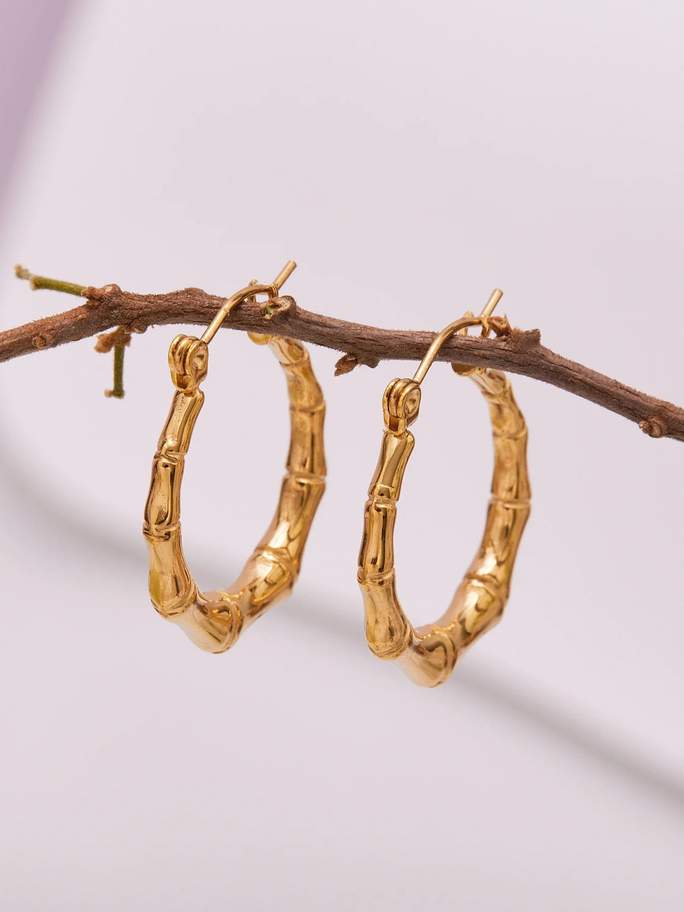 Bamboo Joint Hoop Earrings
