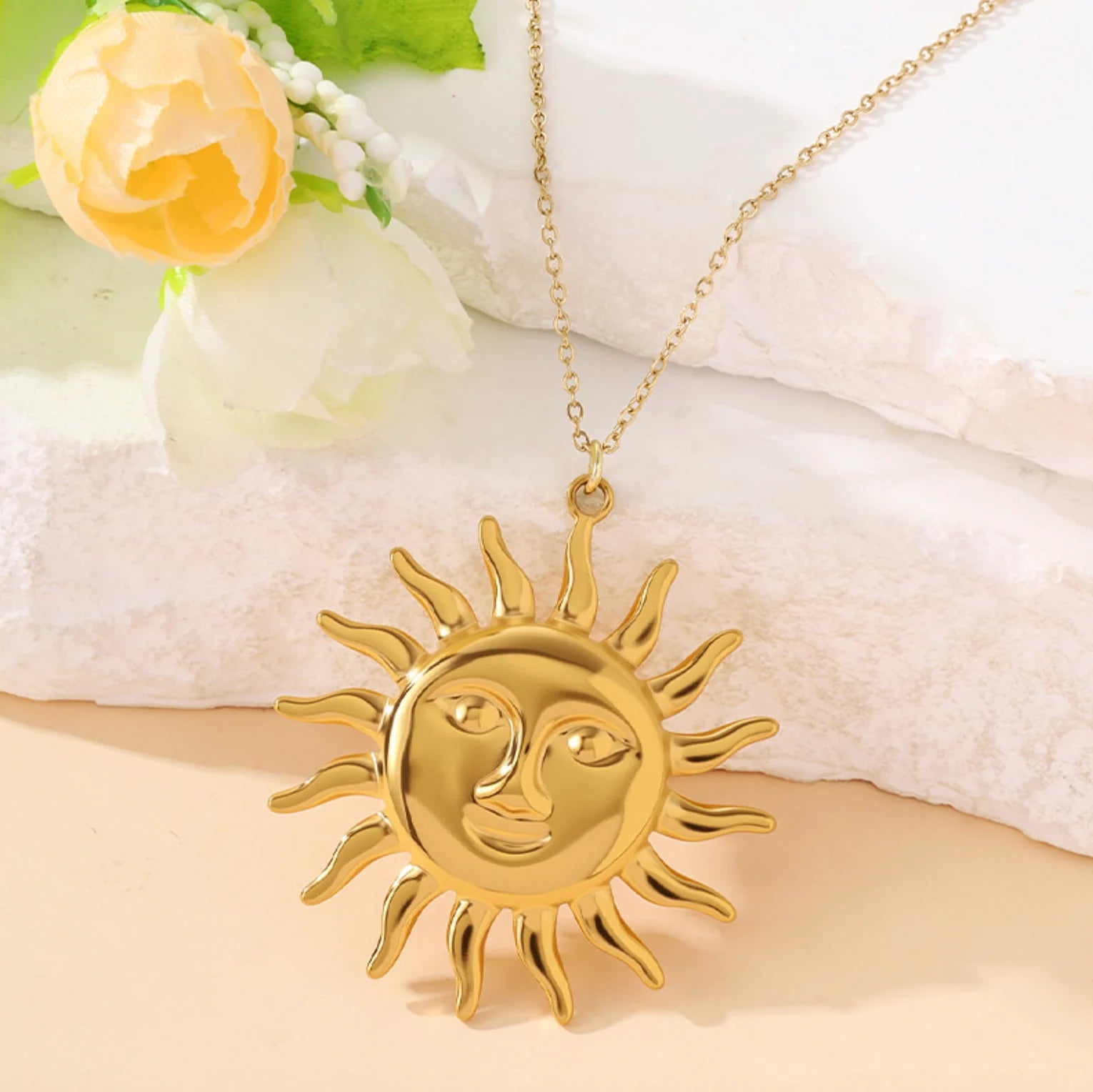 Celestial Sun Face Necklace