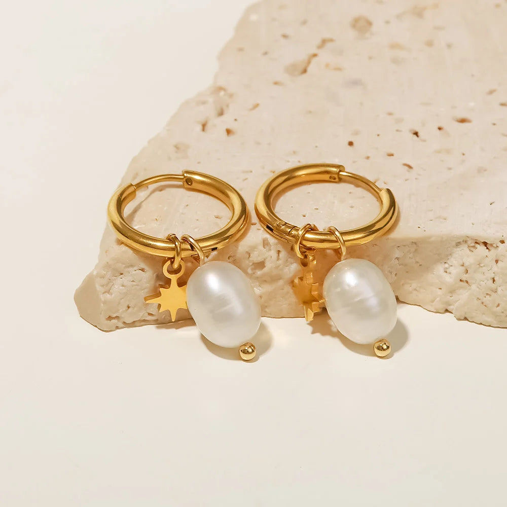Pearl starburst earrings