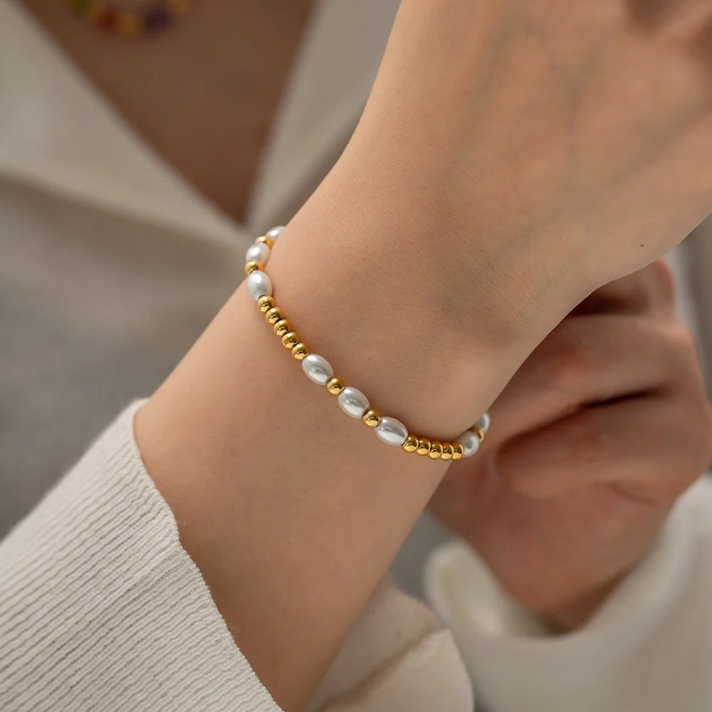Aurelia Pearl Beaded Chain Bracelet