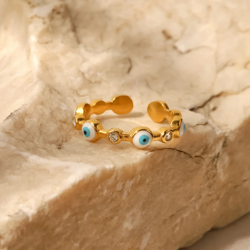 Evil Eye adjustable ring