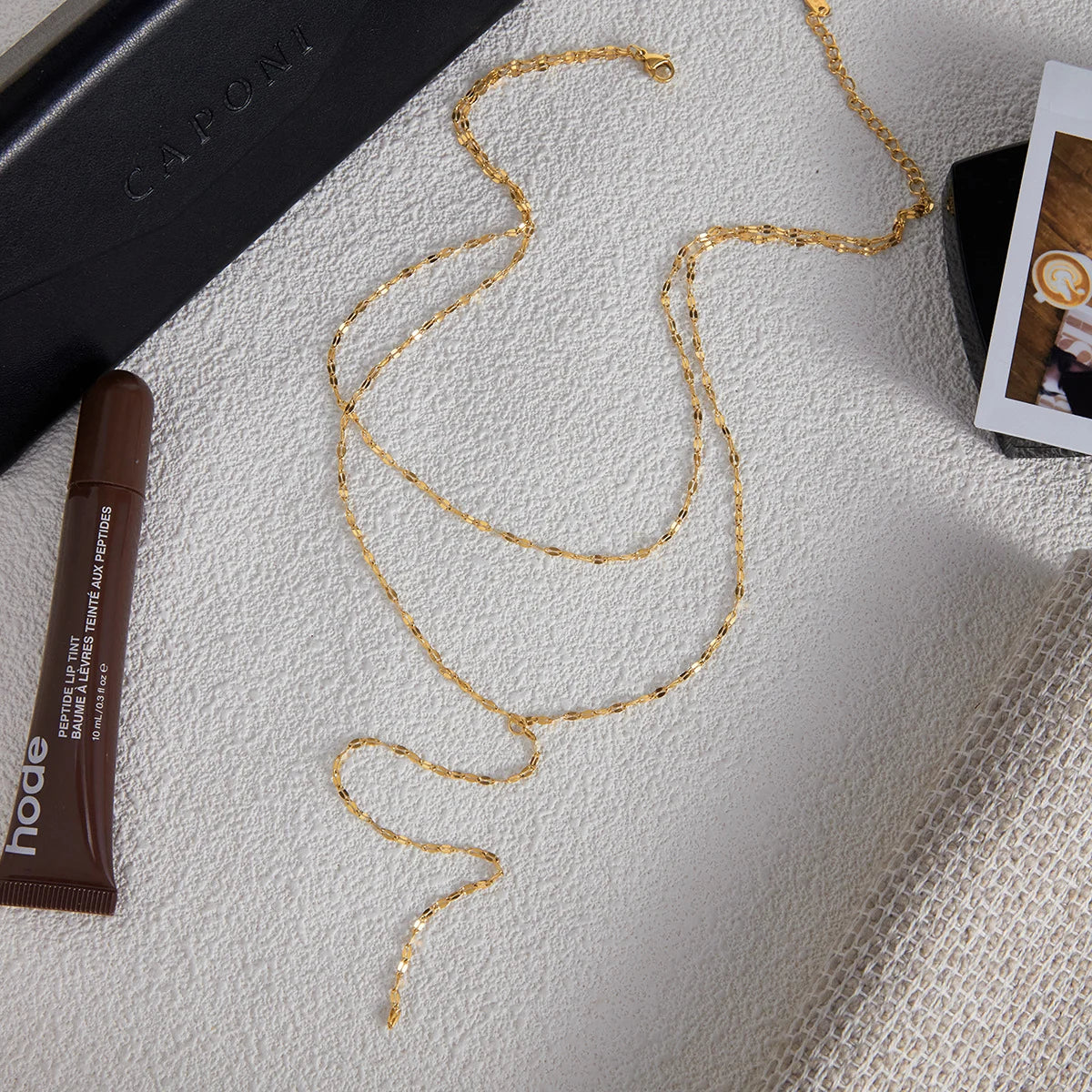 Delicate double layered gold chain